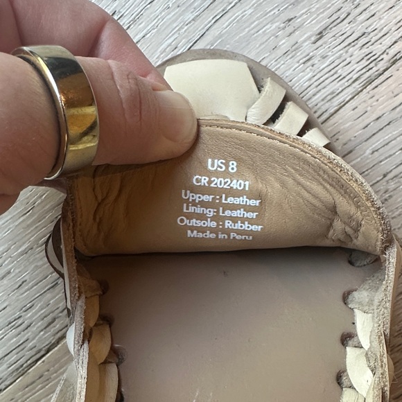 Nisolo Women's Huarache Flats Bone - Size 8 - Picture 4 of 4